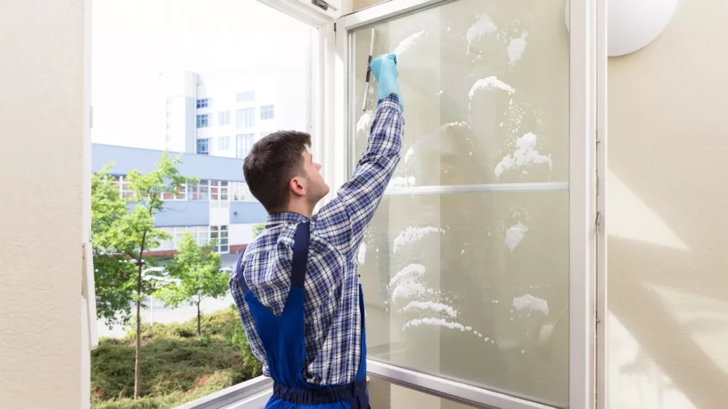 فريق محترف يقدم خدمات تنظيف النوافذ للمنازل والمكاتب