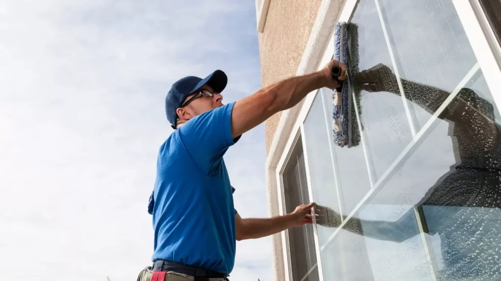 نوافذ لامعة بعد خدمات تنظيف النوافذ في جدة